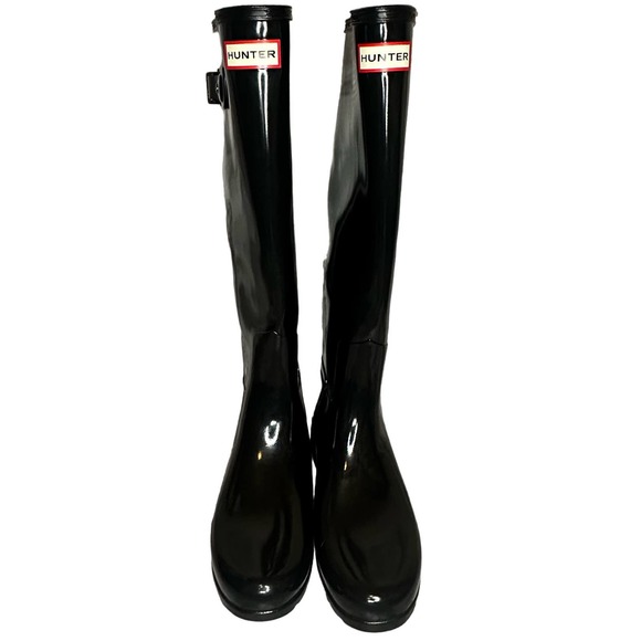 Hunter Shoes - Hunter Original Glossy Tall Black Rainboots Size 8